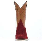 Horsepower Boots Men's HP Top Hand Red Suede Vamp 11in Honey Planget TK Toe Cowboy Boot