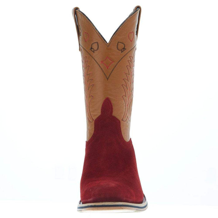 Horsepower Boots Men's HP Top Hand Red Suede Vamp 11in Honey Planget TK Toe Cowboy Boot