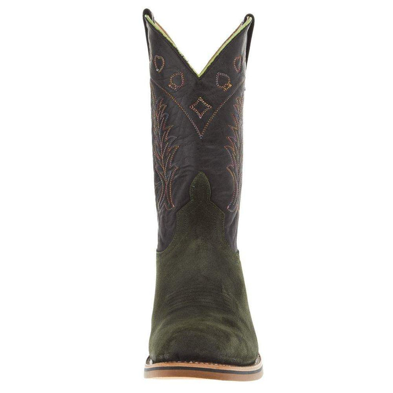 Horsepower Boots Top Hand Men's Military Green Suede 13in Black Flynn Top
