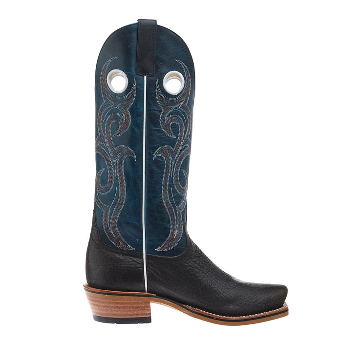 Horse Power Top Hand Men's Black Rock Shrunken Bullhide Vamp 15in Blue Texas Top