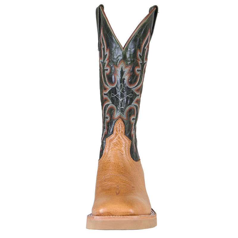 Horse Power Top Hand Men's Antique Saddle Smooth Ostrich Vamp 13in Emerald Explosion Top