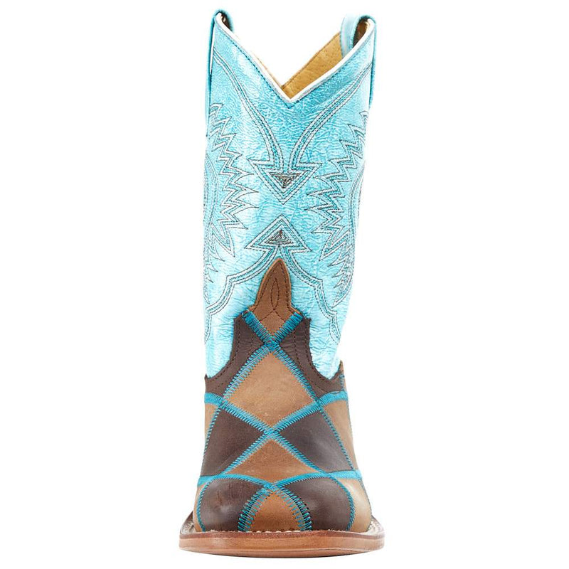 Horsepower Boots Kid's Insane In The Membrane Patchwork Cowboy Boots