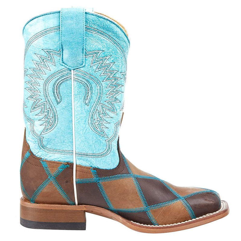 Horsepower Boots Kid's Insane In The Membrane Patchwork Cowboy Boots