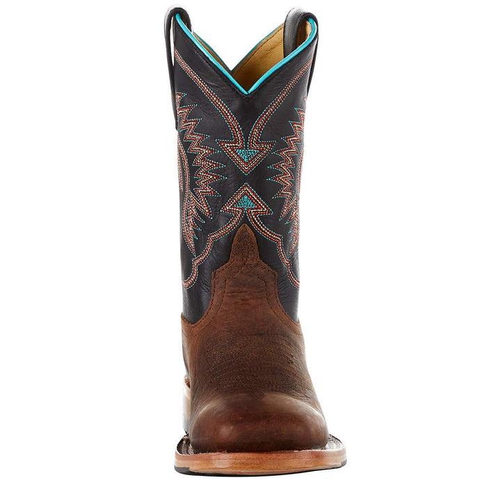 Horsepower Kids Chocolate Distressed Bison Cowboy Boot