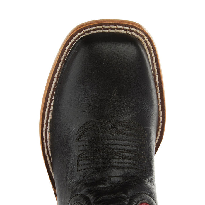 Horse Power Boots Kid`s Black Full Grain and Red Vitrio Square Toe Boot