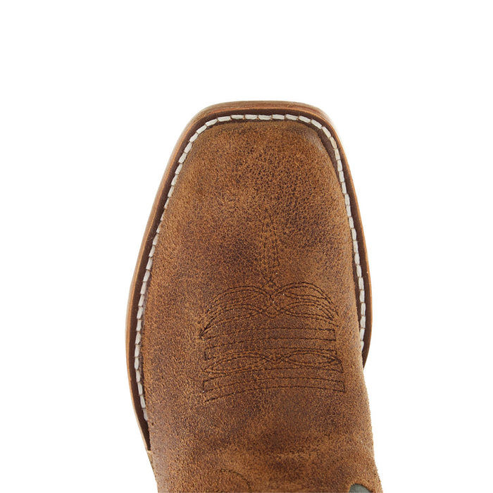 Horse Power Boots Kid`s Tobacco Old Suede and Emerald Sierra Cutter Toe Boot