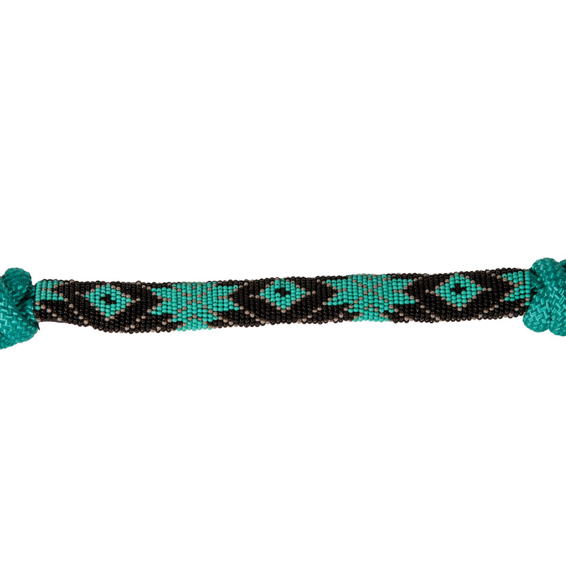 Professionals Choice Aqua Beaded Rope Halter with attached Lead Rope