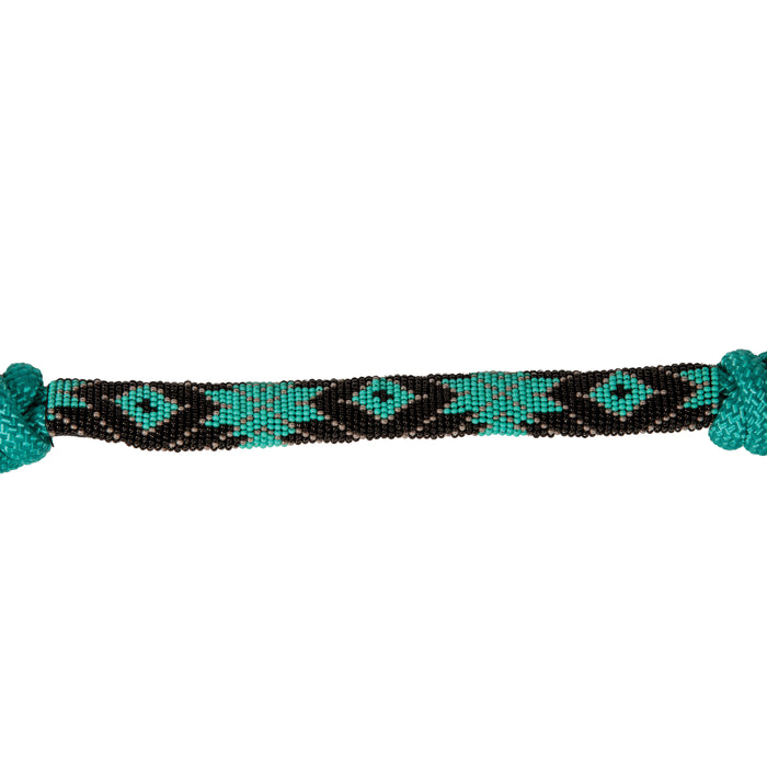 Professionals Choice Aqua Beaded Rope Halter with attached Lead Rope
