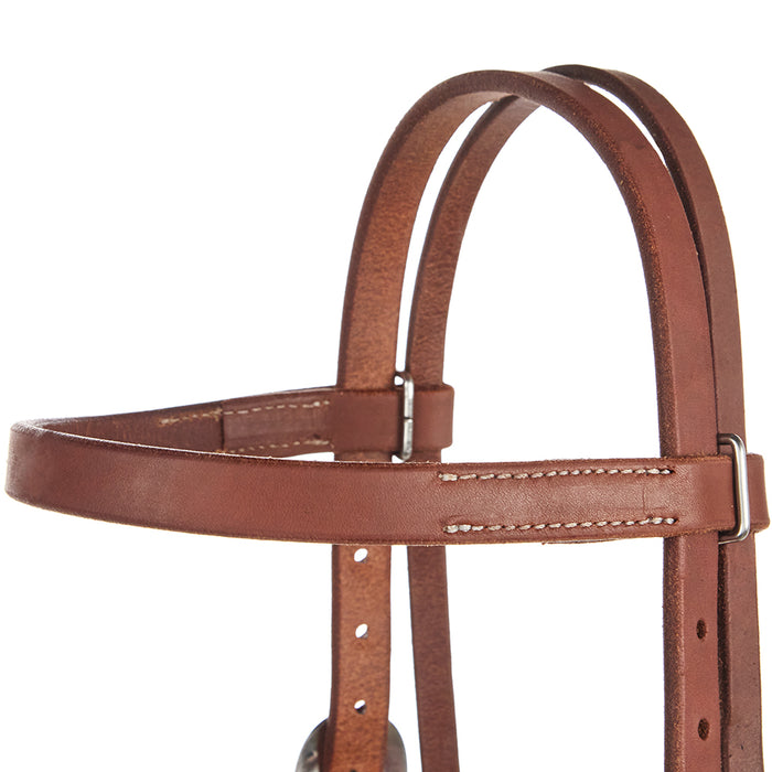 WD Tack Heavy Oil Harness Leather Double Buckle 3/4 Browband Headstall