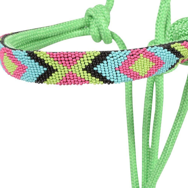 Cashel Company Lime Green Beaded Rope Halter w/ 9ft Lead
