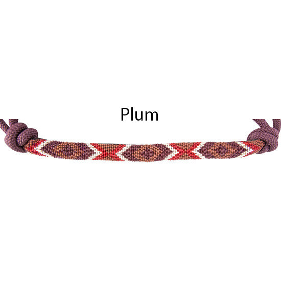 Classic Plum Beaded Rope Halter with 9ft Lead