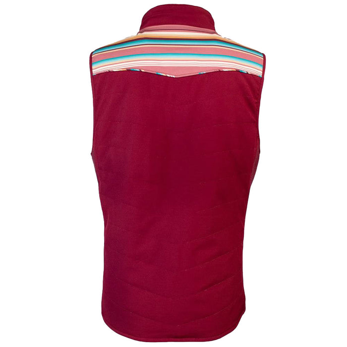 Hooey Burgundy Stripe Contrast Yoke Vest