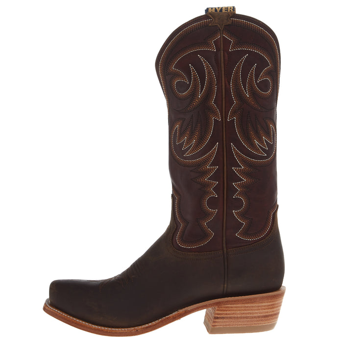 Hyer Boots Mens Hays Bay Apache 13 In Red/Brown Vintage Goat Top Cowboy Boot