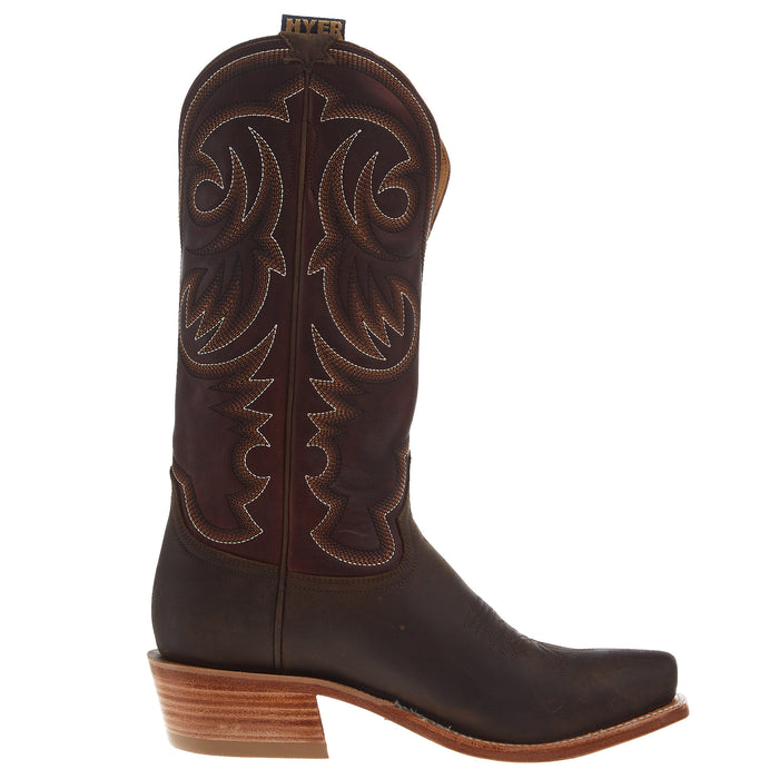 Hyer Boots Mens Hays Bay Apache 13 In Red/Brown Vintage Goat Top Cowboy Boot