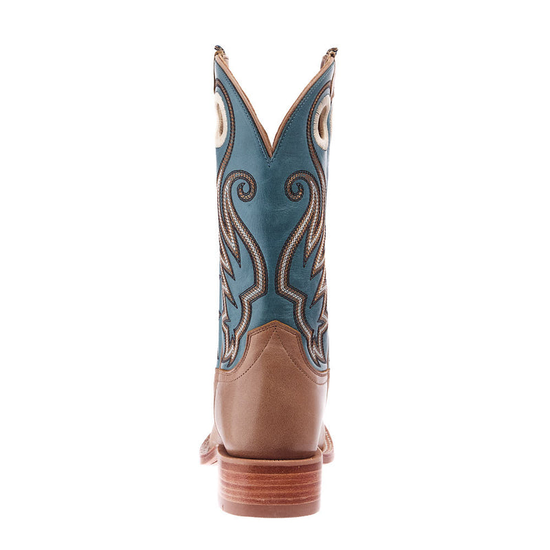 Hyer Boots Women`s Honey Tan Goat 11In Blue Soft Cowhide Top Boot