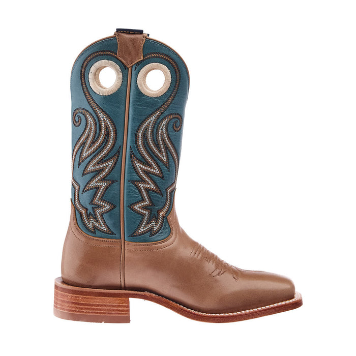 Hyer Boots Women`s Honey Tan Goat 11In Blue Soft Cowhide Top Boot