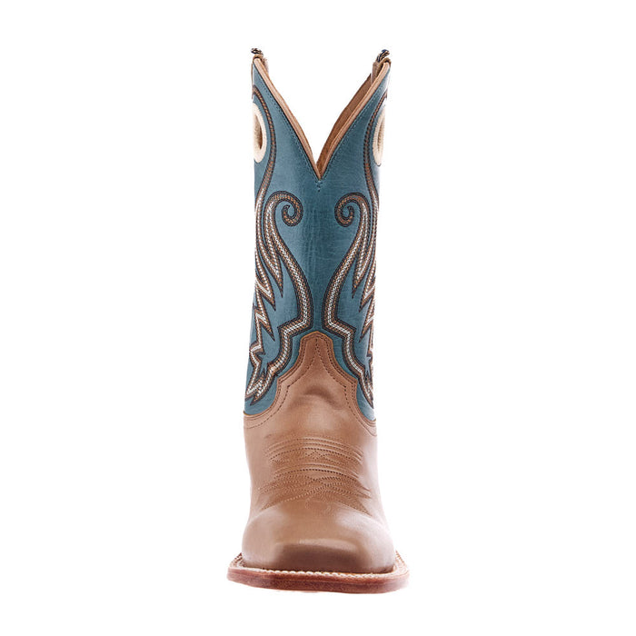 Hyer Boots Women`s Honey Tan Goat 11In Blue Soft Cowhide Top Boot