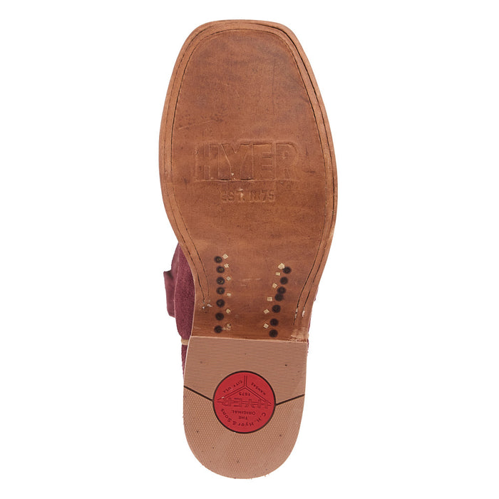 Hyer Boots Women's Augusta Burgundy Roughout 13In Burgundy Top Boot