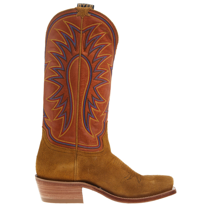 Hyer Boots Womens Rose Hill Bronze Roughout 13 In Tangerine Vintage Goat Top Cowgirl B