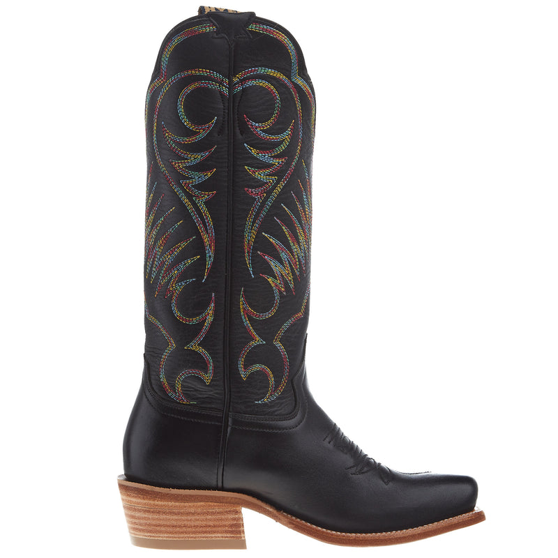 Hyer Boots Womens Leawood Black Top Shelf Cowhide 13In Black Cowhide Top Cowgirl Boot