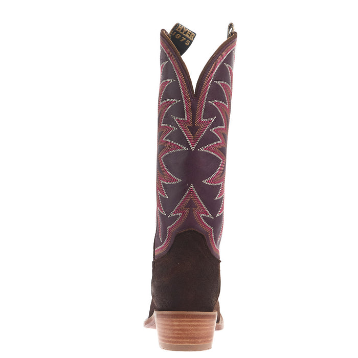 Hyer Boots Women's Rose Hill Chesnut Napped Roughout Vamp 13In Eggplant Goat Top
