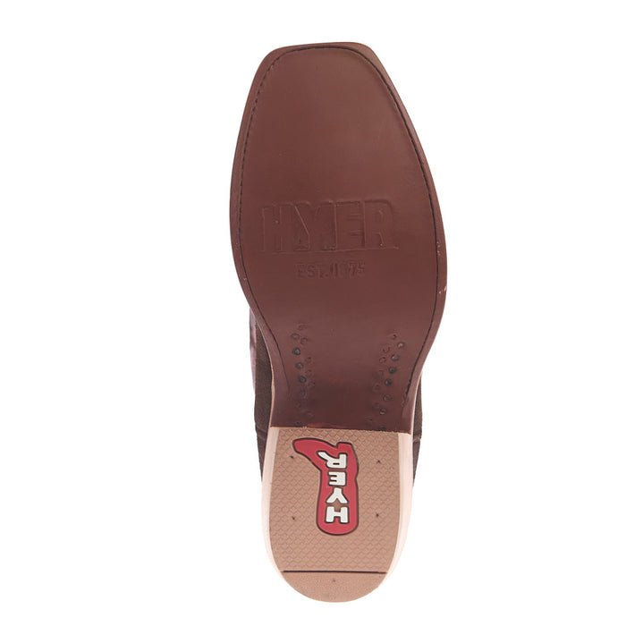 Hyer Boots Women's Rose Hill Chesnut Napped Roughout Vamp 13In Eggplant Goat Top