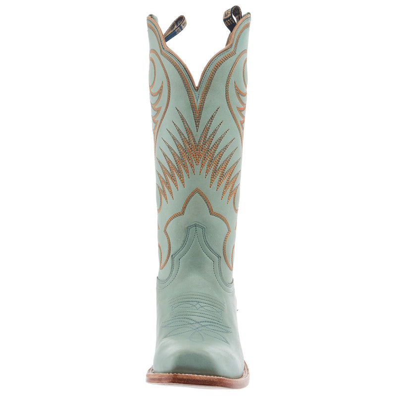 Hyer Boots Women`s Leawood Robin`s Egg Burnished Cowhide Cutter Toe 13In Cowgirl Boot