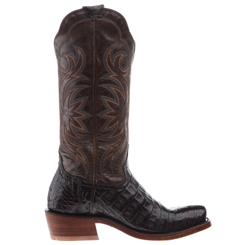 Hyer Boots Women`s Colby Coffee Belly Matte Caiman Cutter Toe 13In Cowgirl Boot