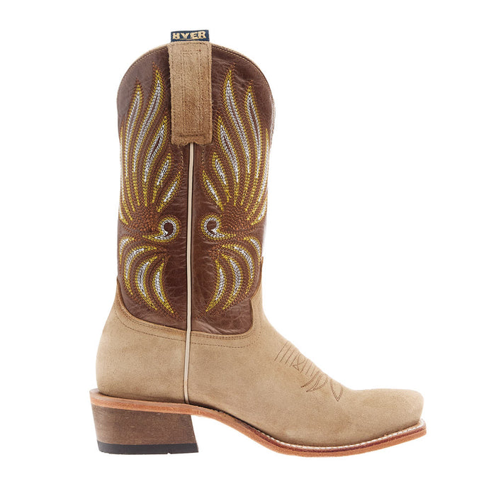 Hyer Boots Women`s Sand Suede 11In Brown Dusty Cowhide Top Boot