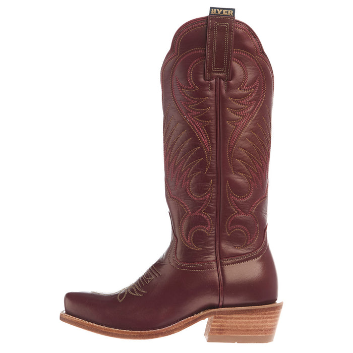 Hyer Boots Women's Leawood Carmine Red Cowhide 13In Red Cowhide Top Boot