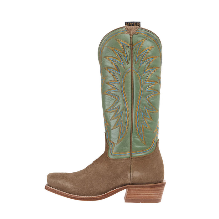 Hyer Boots Women's Rose Hill Sand Roughout Vamp 13in Iced Mint Cowhide Boot