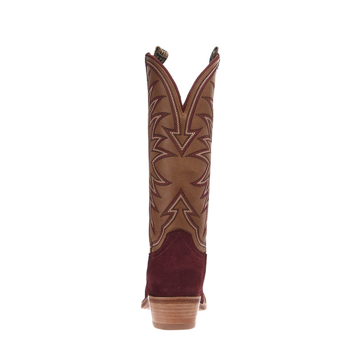 Hyer Boots Women's Rose Hill Burgundy Roughout Vamp 13in Rolled Oats Cowhide Boot