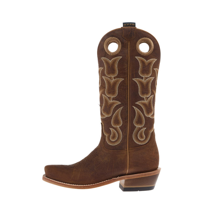 Hyer Boots Women's Tipton Saddle Tan Crunch Cowhide Vamp 13in Matching Top Boot