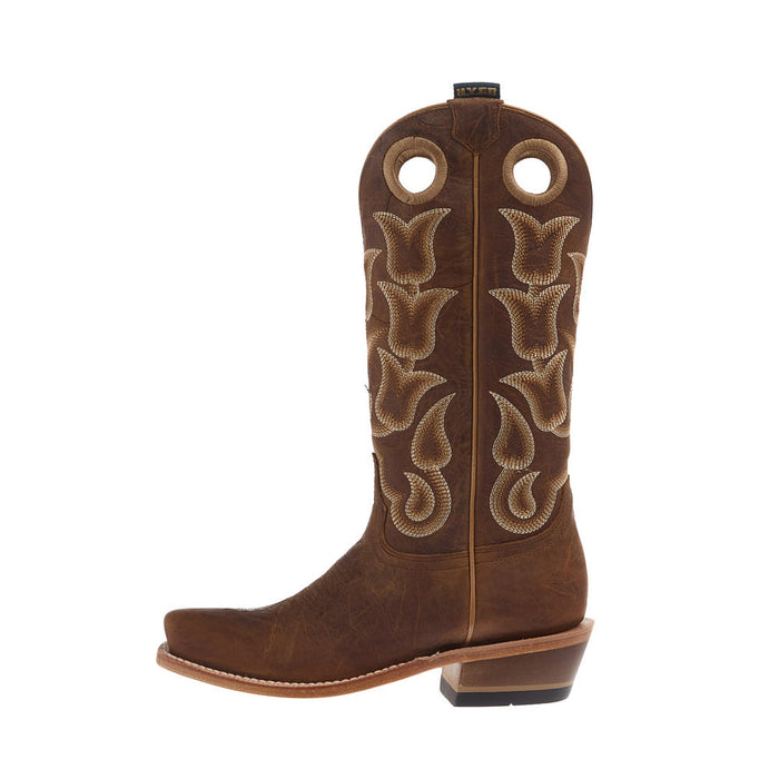 Hyer Boots Women's Tipton Saddle Tan Crunch Cowhide Vamp 13in Matching Top Boot