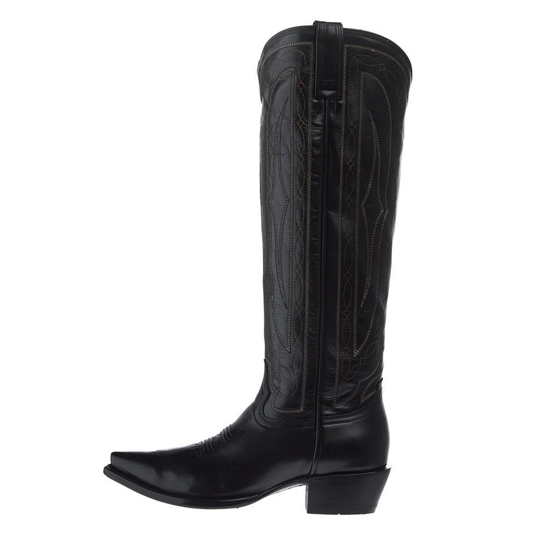 Hyer Boots Women's Marilyn Monroe Wildcat Tall Black Moonlight Vamp 17in Matching Top Boot