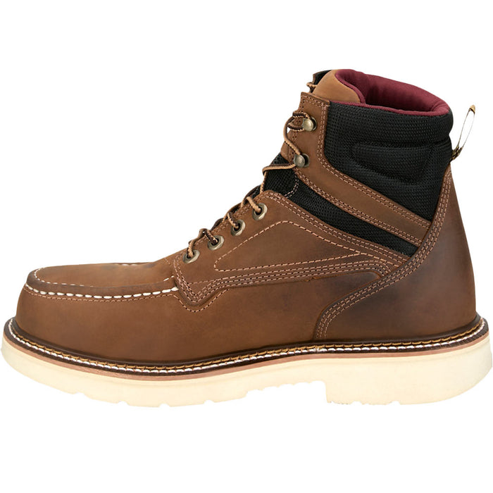 Justin Boot Company Men's Bristol 6in Waterproof Brown Steel Round Toe Lace Up Work Boot