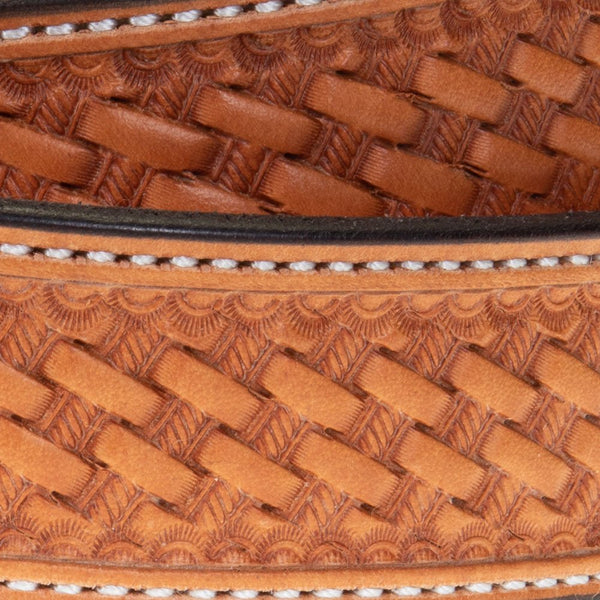 Texas Saddlery Natural Basket Stamp Belt