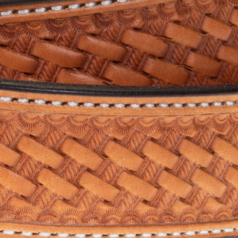 Texas Saddlery Natural Basket Stamp Belt