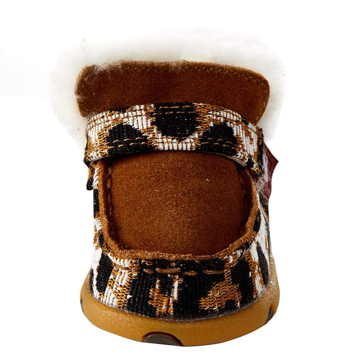Twisted X Infant Leopard Print Sherpa Lined Driving Moc