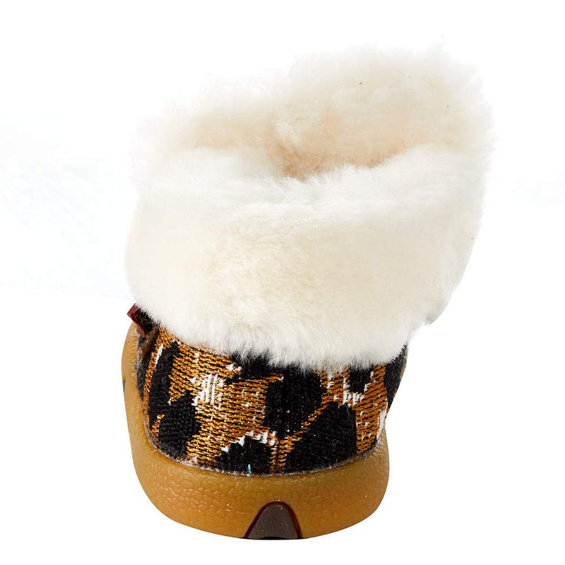 Twisted X Infant Leopard Print Sherpa Lined Driving Moc