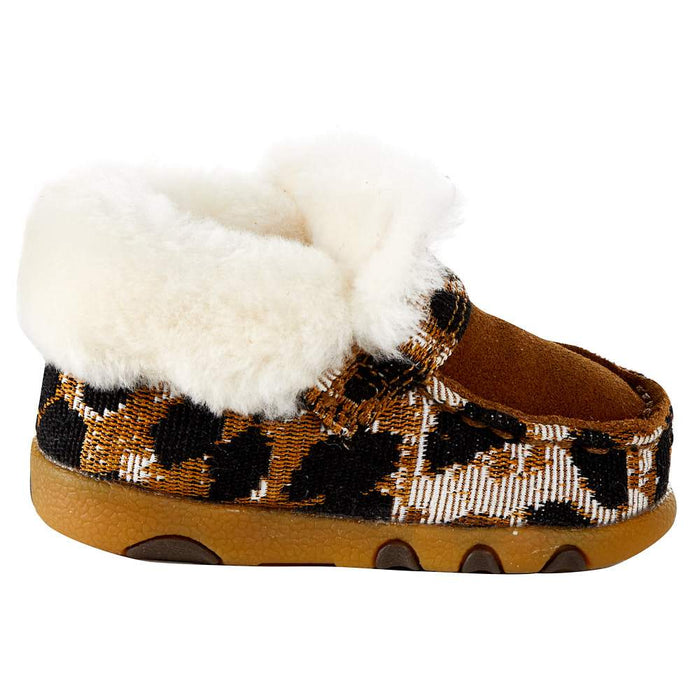 Twisted X Infant Leopard Print Sherpa Lined Driving Moc