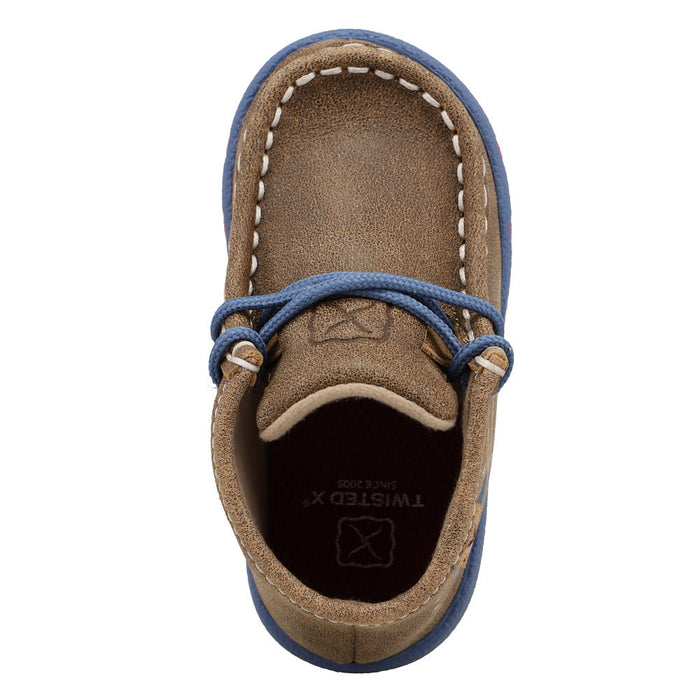Twisted X Infant's Bomber Dusty Blue & Red Chukka Driving Moc