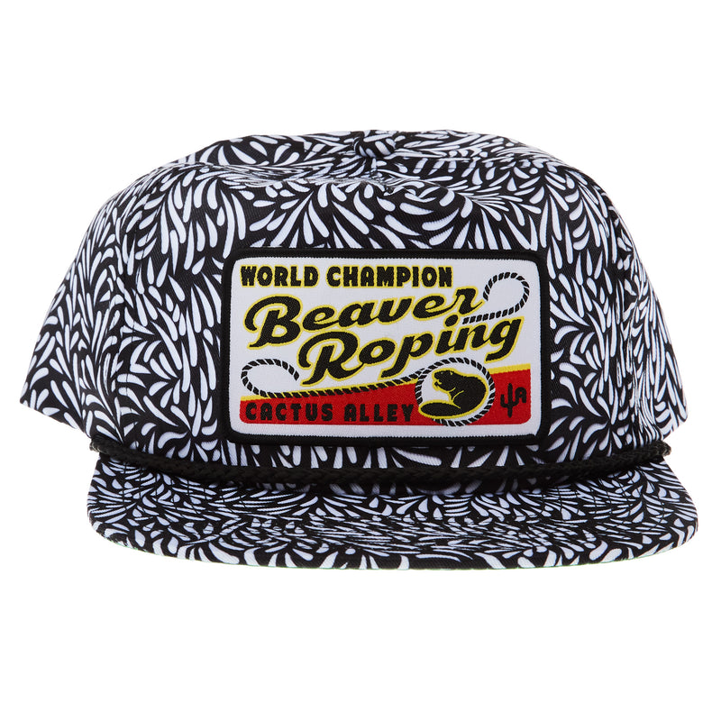 Cactus Alley Hat Co Beaver Roping Black and White Cap