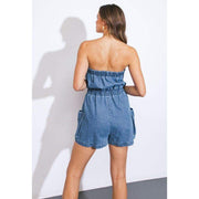 Flying Tomato Women's Indigo Sleeveless Romper
