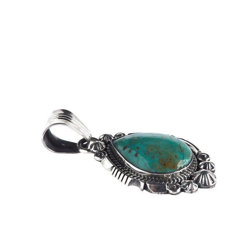 NRS Handmade Sterling Silver Kingman Turquoise Pendant
