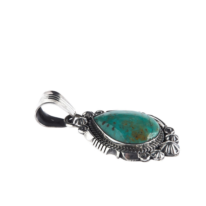 NRS Handmade Sterling Silver Kingman Turquoise Pendant