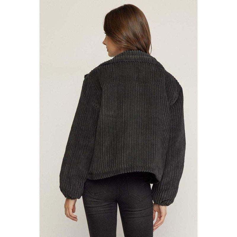 Entro Womens Black Corduroy Jacket