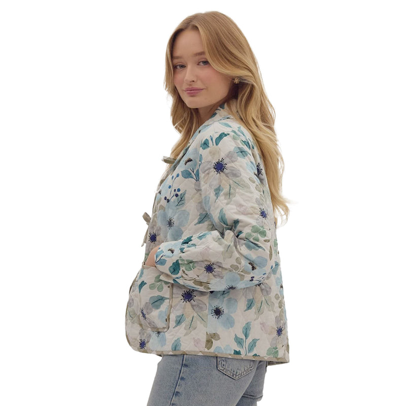 Entro Womens Blue Combo Jacket