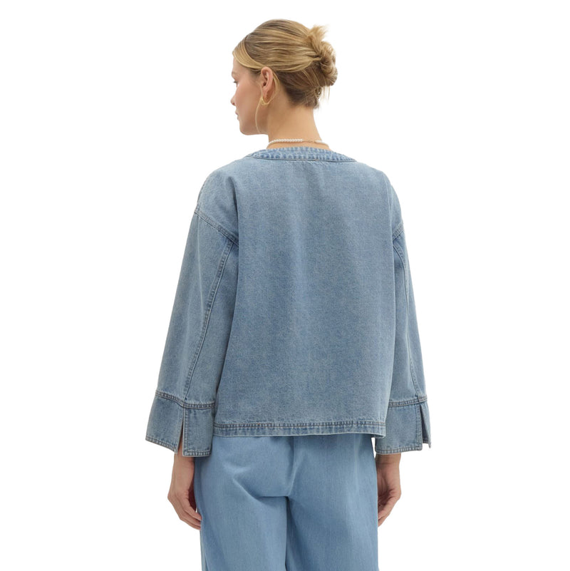 Entro Womens Denim Front Tie Jacket