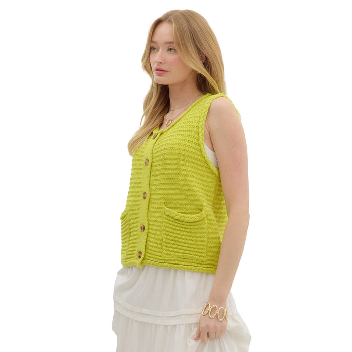 Entro Women's Chartreuse Fashion Vest